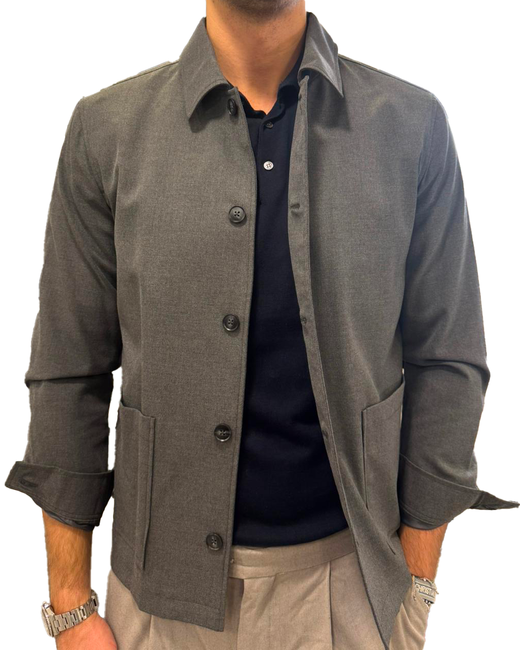 Giacca camicia tessuto tecnico