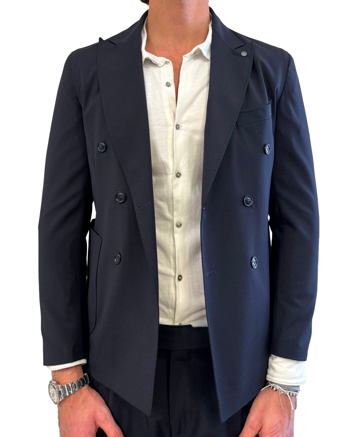 Abito doppiopetto in fresco di lana Paul Miranda