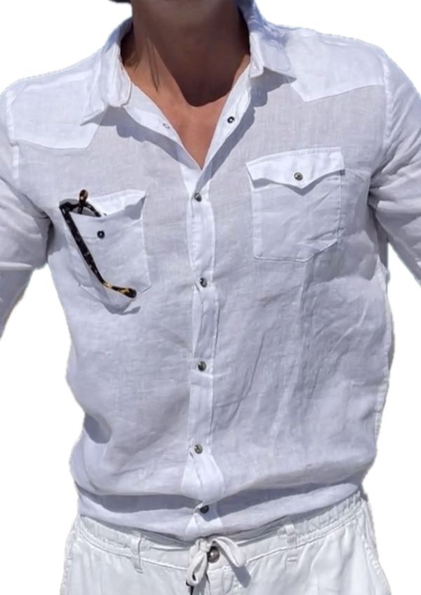 Camicia texana puro lino Alley Docks