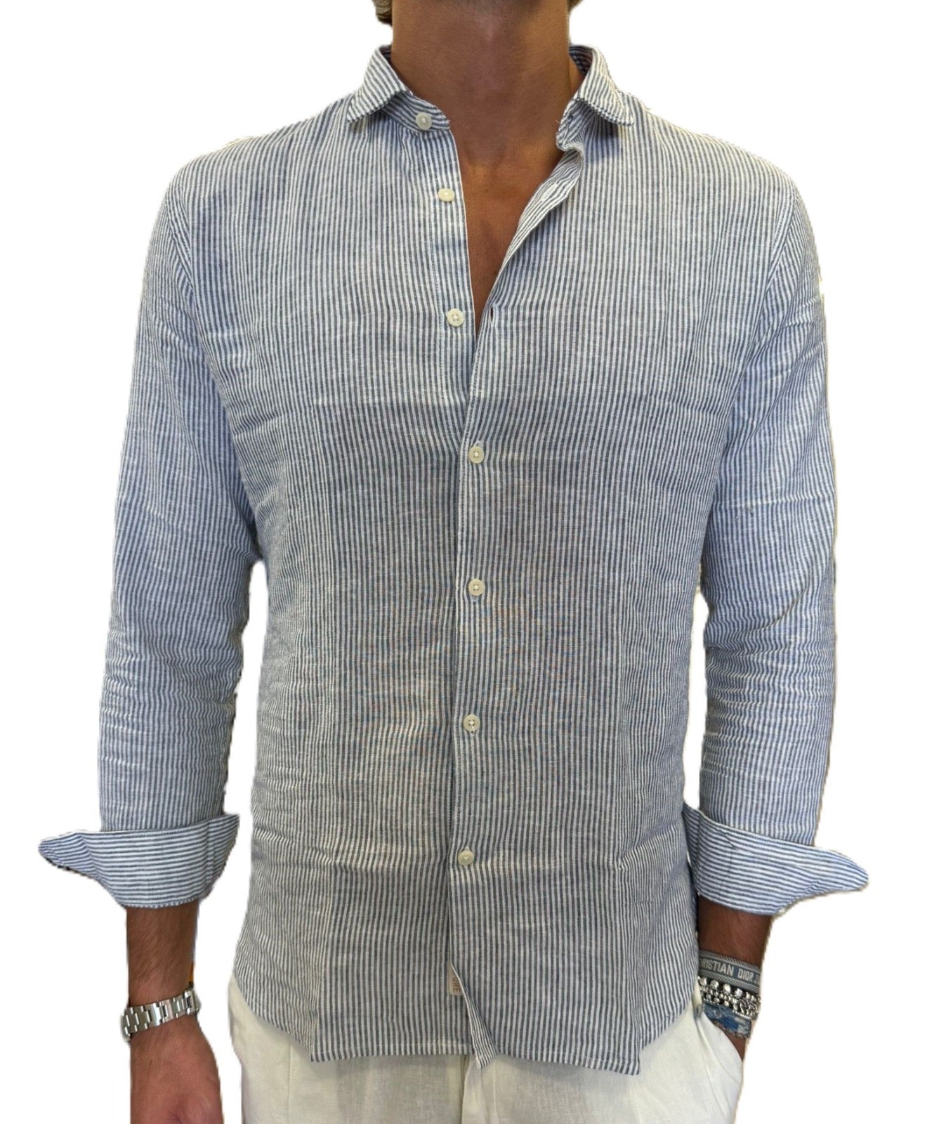 Camicia Lino e cotone Impure a righe