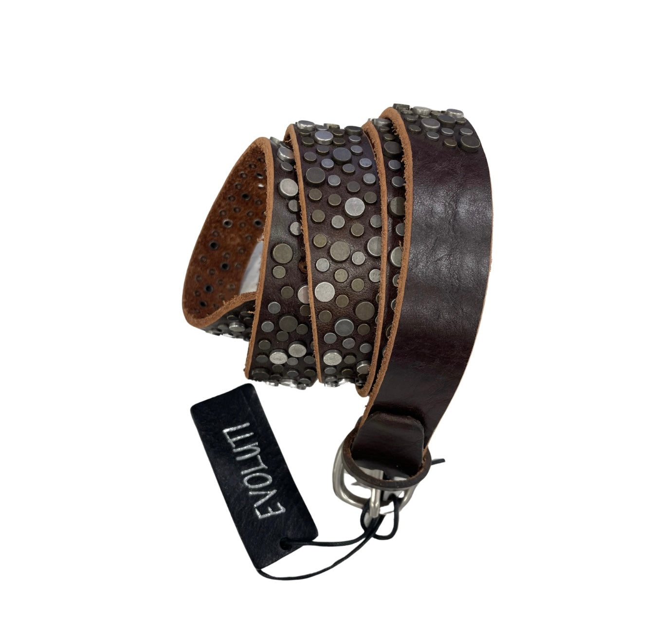 Cintura pelle liscia borchie