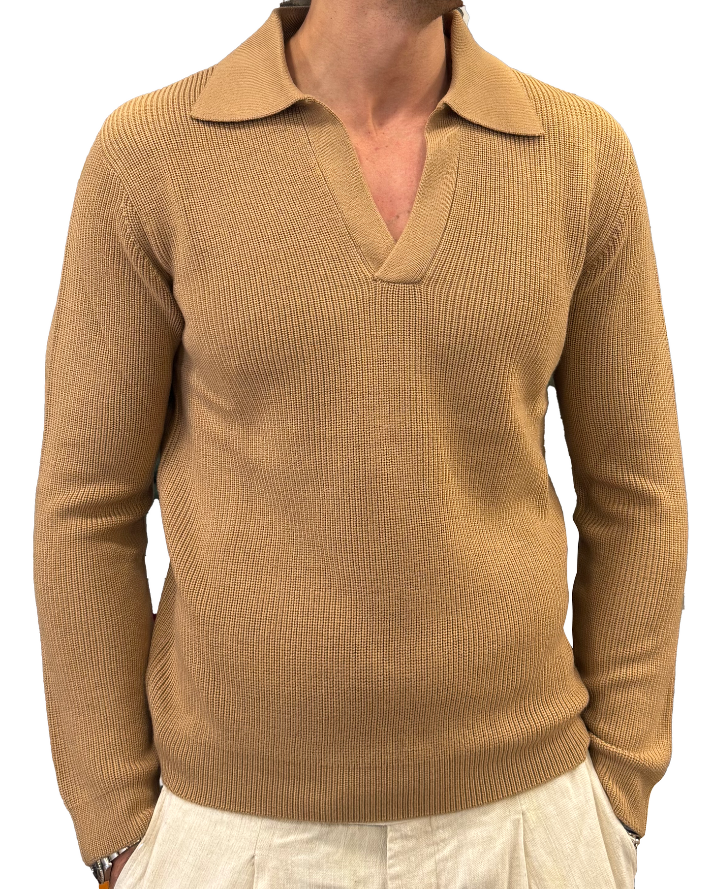 Polo pura lana collo derby