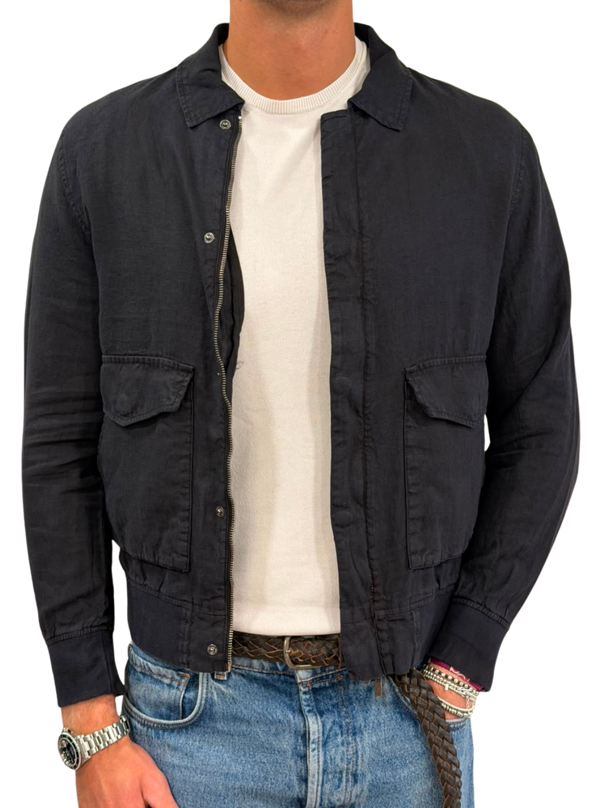 Bomber puro lino