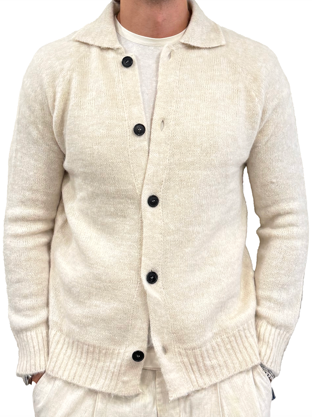Giacca camicia misto lana mohair