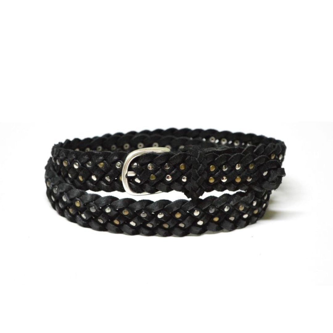 Cintura con borchie nera