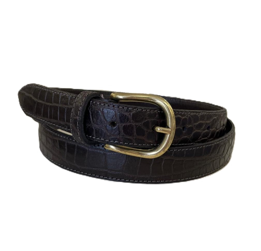 Cintura in pelle marrone