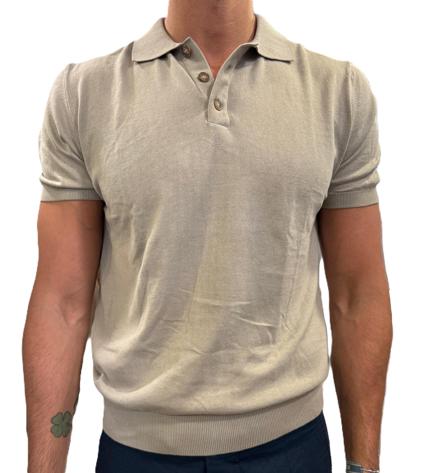 Polo in maglia in crepe di cotone