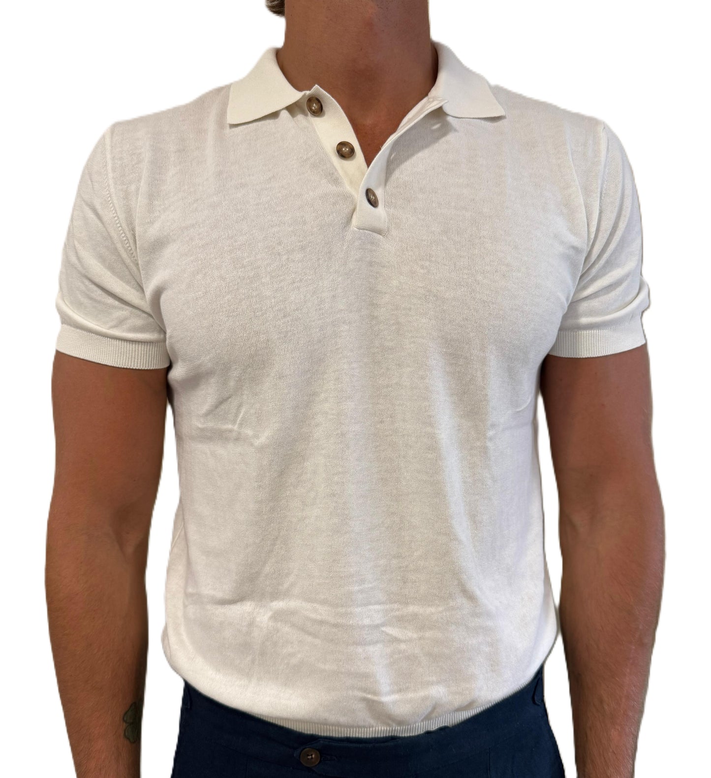 Polo in maglia in crepe di cotone