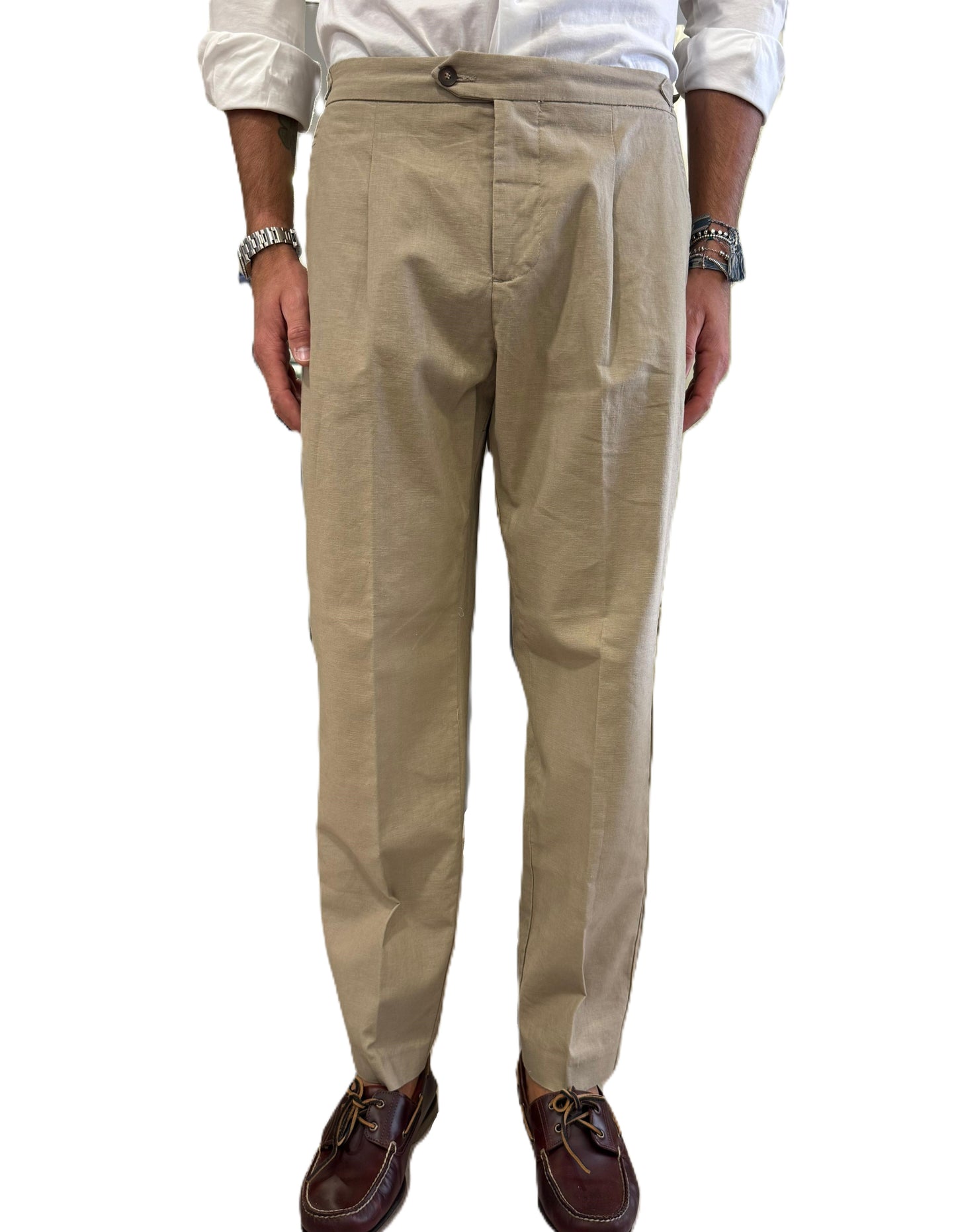 Pantalone Squad sartoriale lino e cotone regular