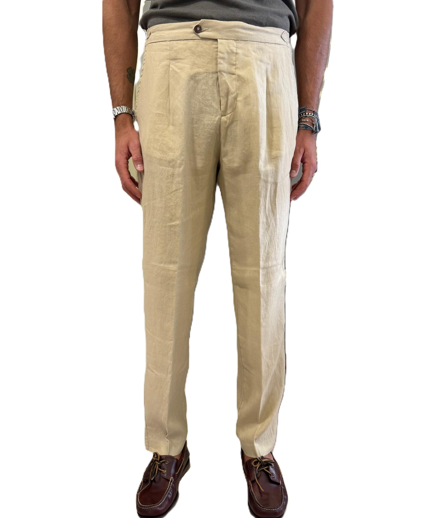 Pantalone Squad sartoriale lino e cotone regular