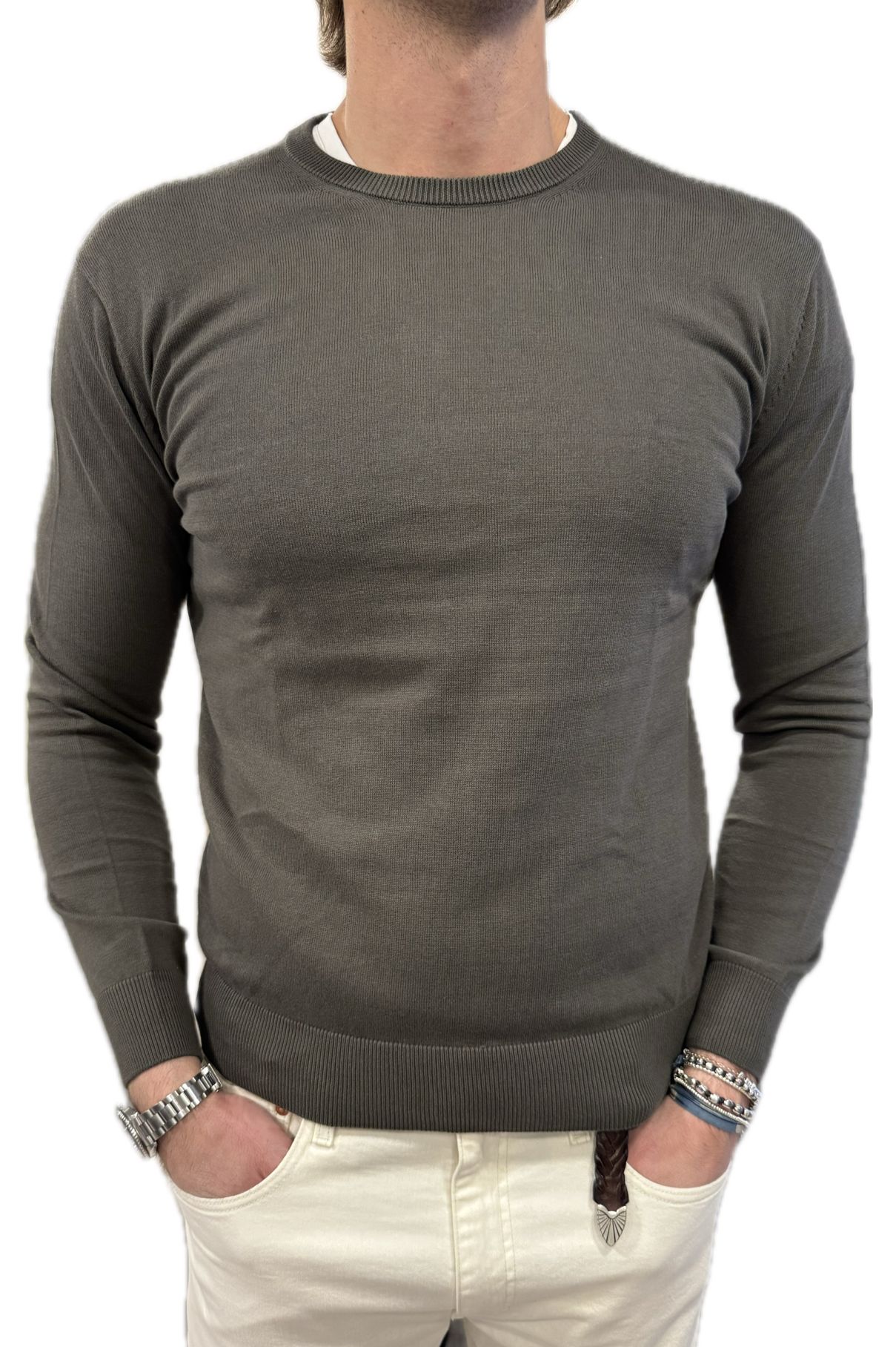 Maglia girocollo in cotone