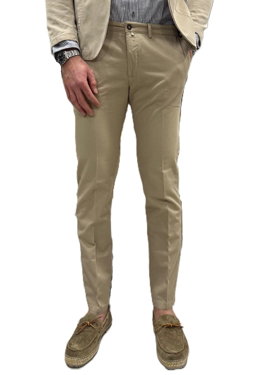 Pantaloni lino e cotone slim fit