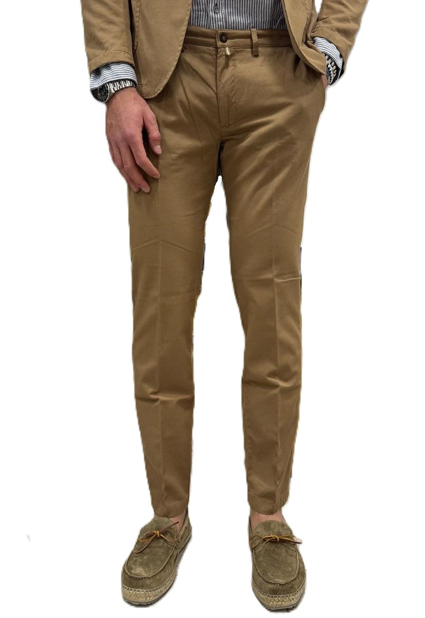 Pantaloni lino e cotone slim fit