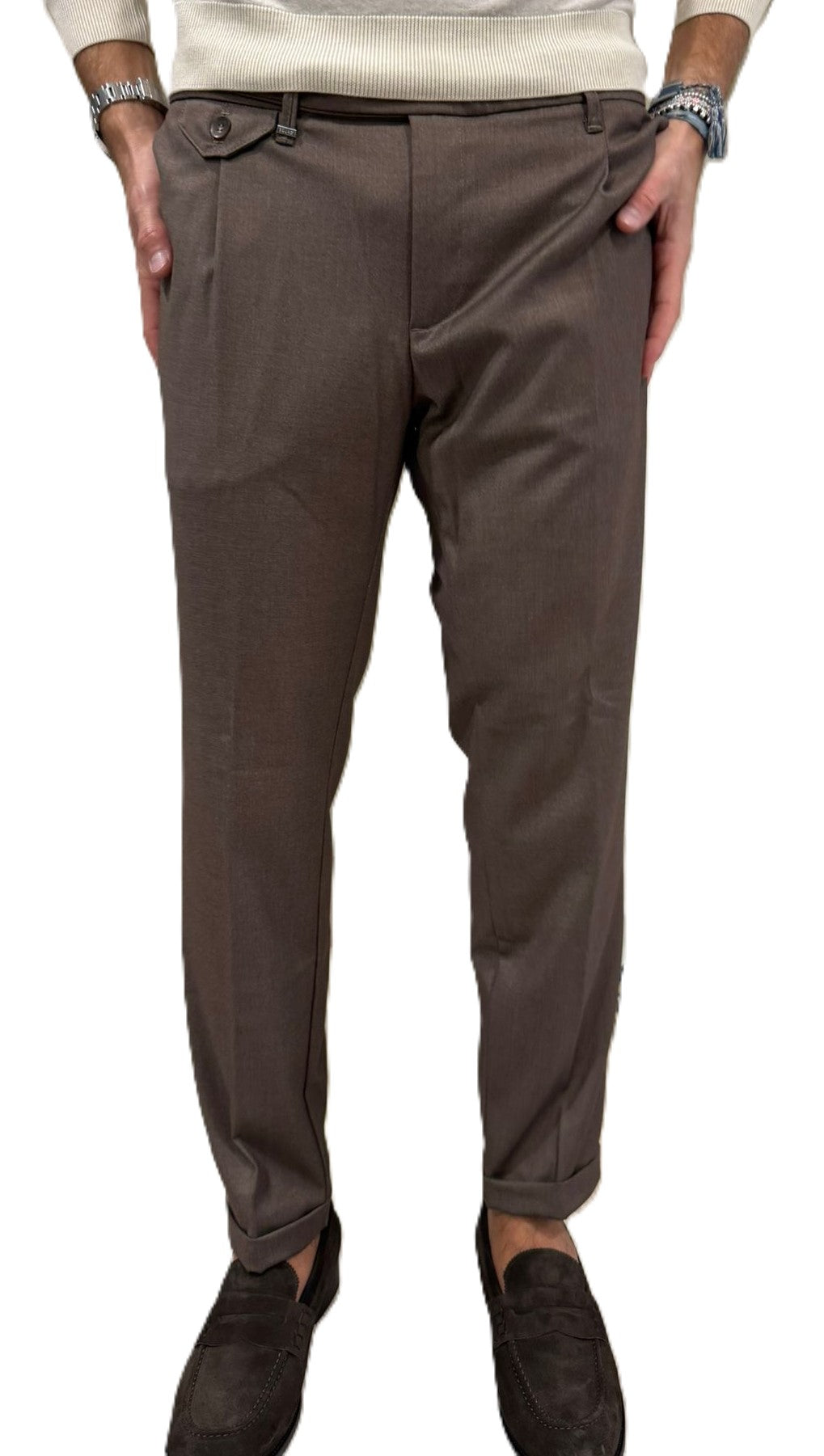 Pantalone Squad in viscosa doppia pence