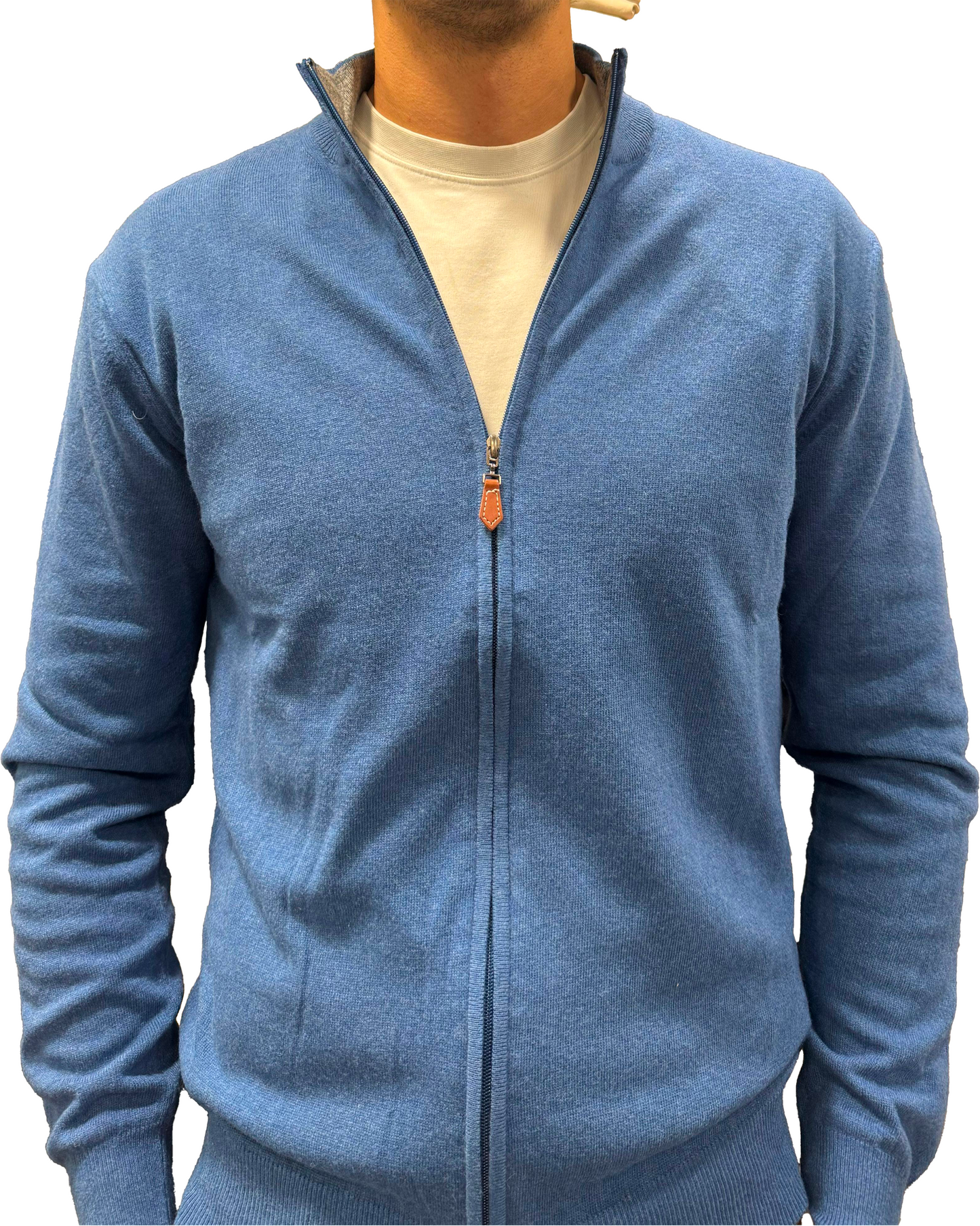 Cardigan full zip lana e cashmere