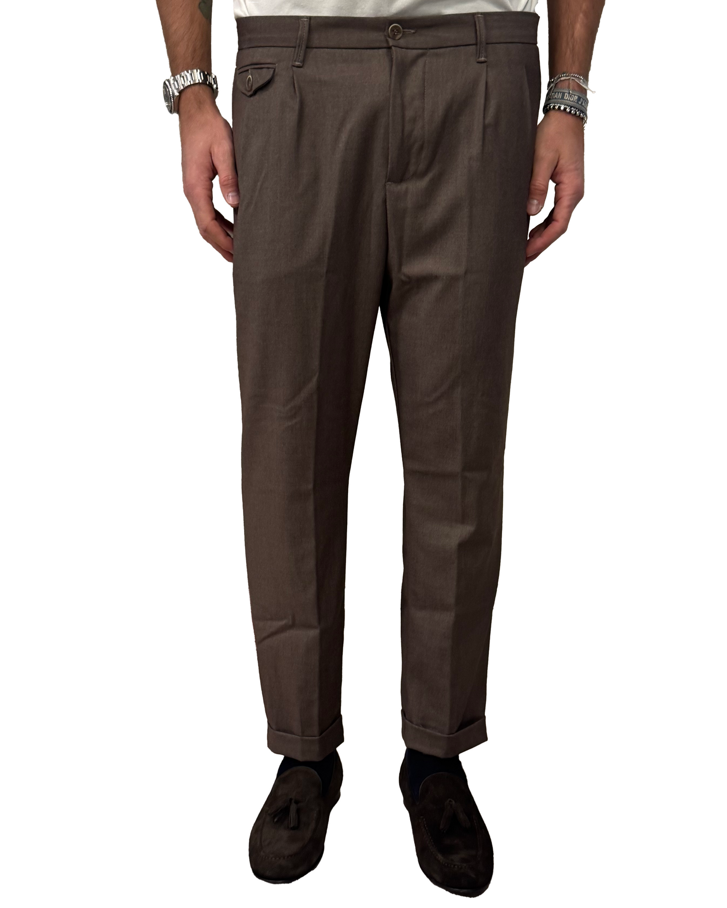 Pantalone squad slim fresco di lana