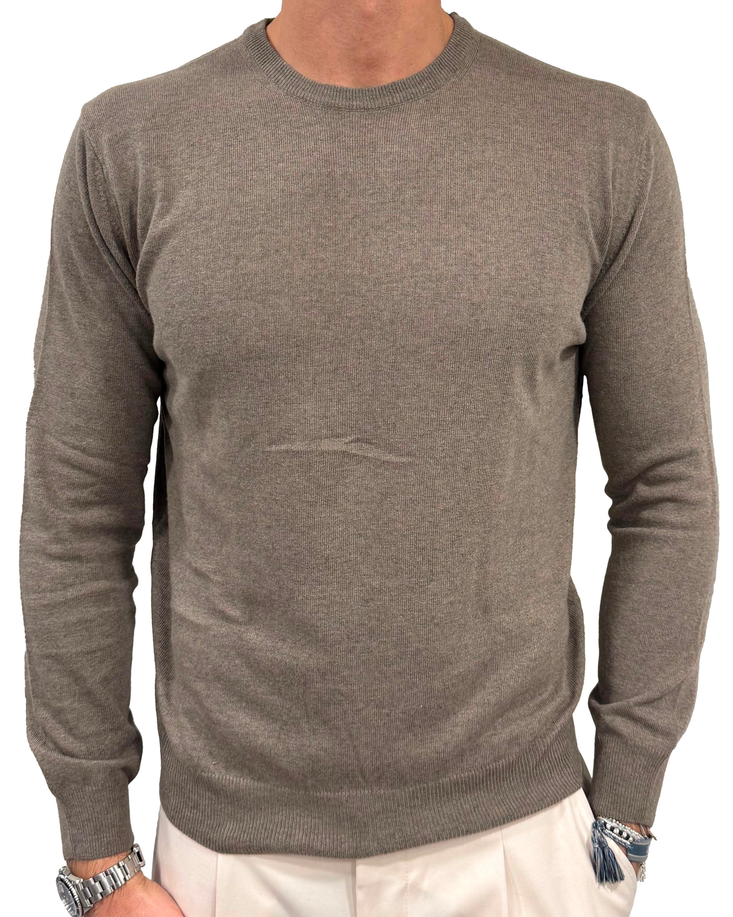 Maglia girocollo in lana e cashmere