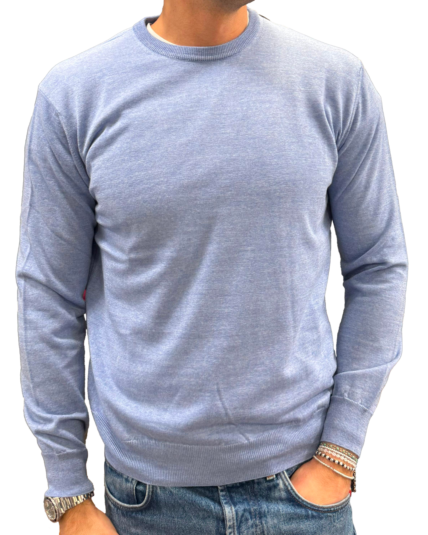 Maglione girocollo pura lana merinos