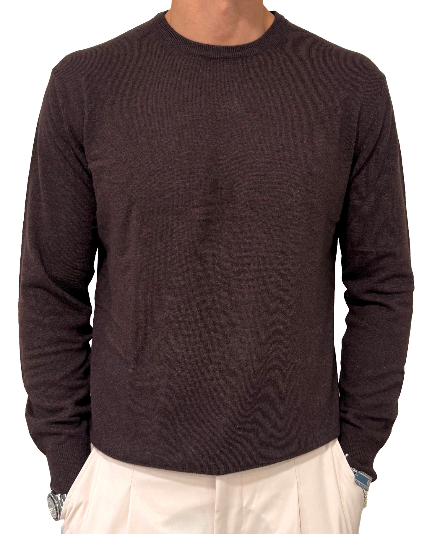 Maglia girocollo in lana e cashmere