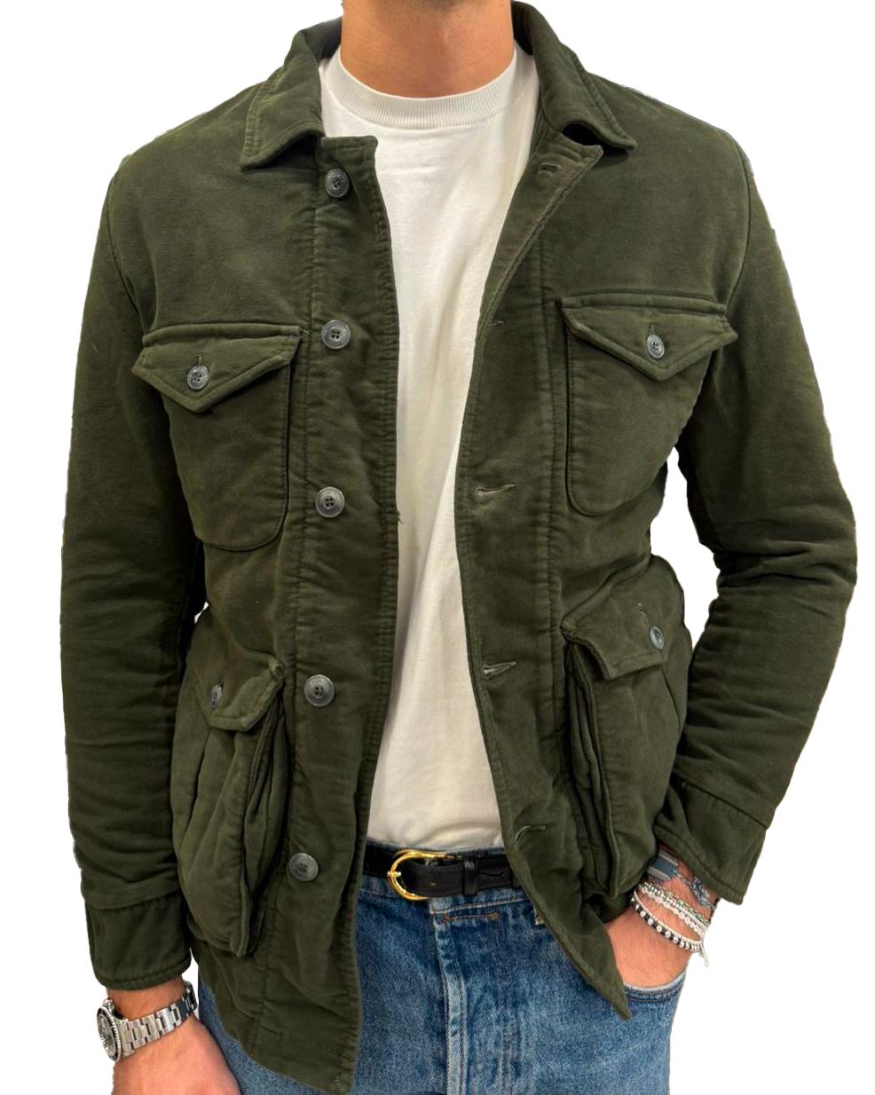 Field jacket in fustagno
