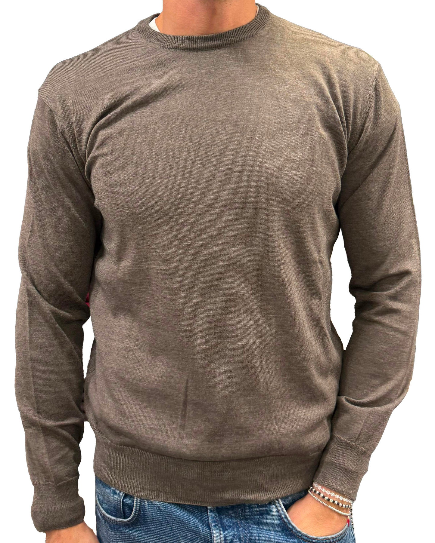 Maglione girocollo pura lana merinos