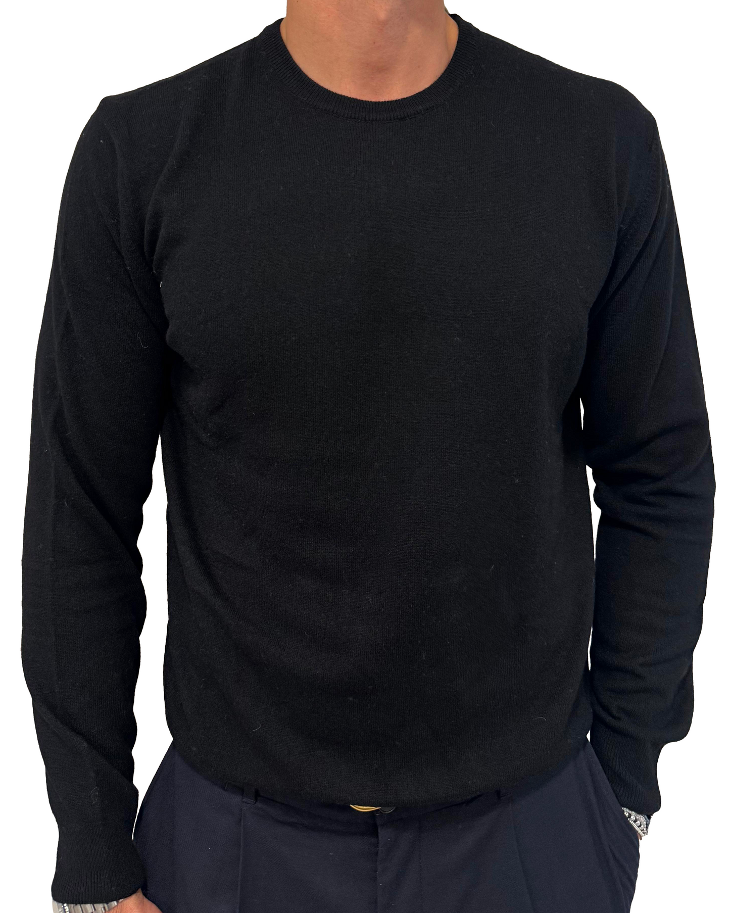 Maglia girocollo in lana e cashmere