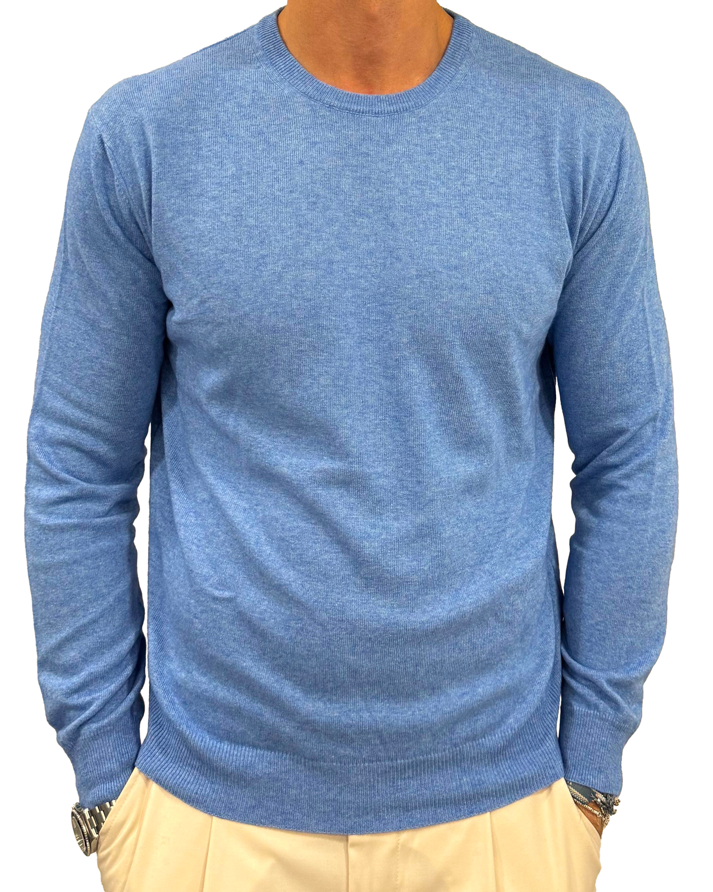 Maglia girocollo in lana e cashmere