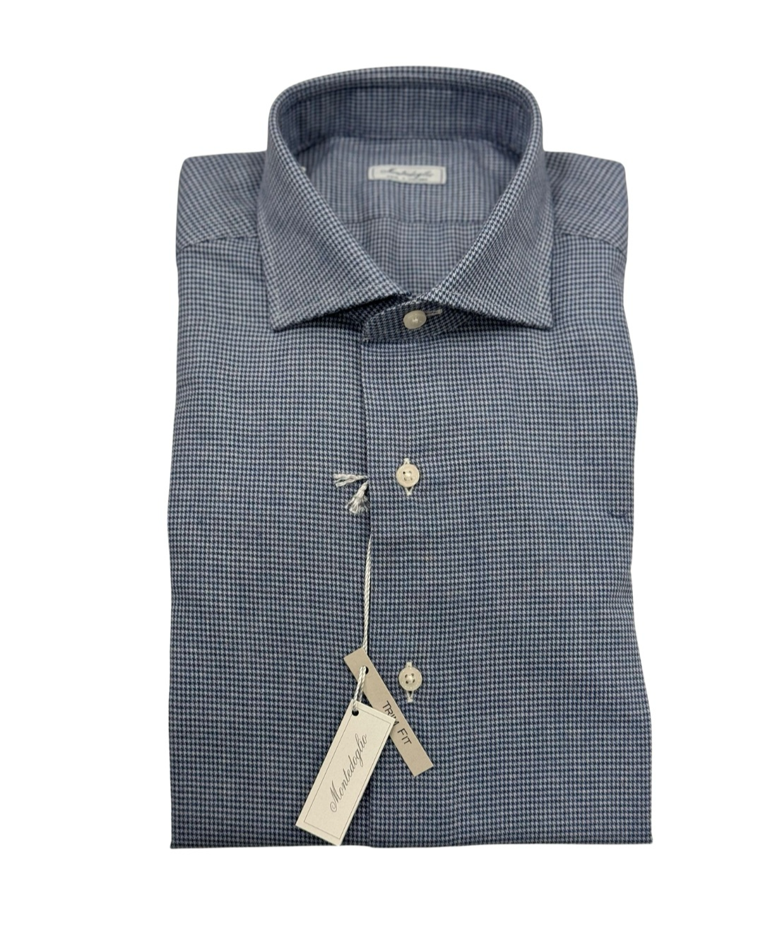 camicia pied de poule blu