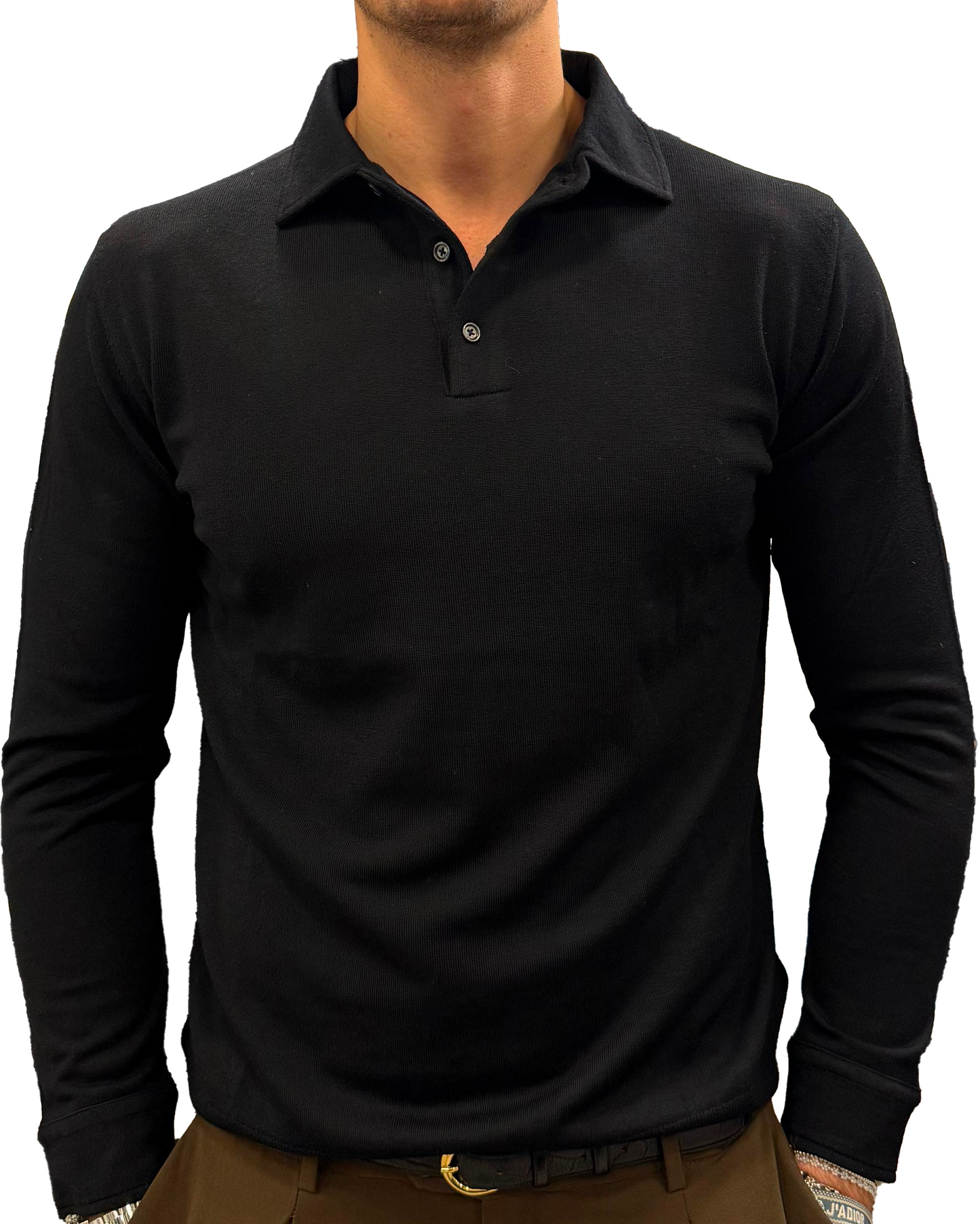 Polo camicia in pura lana extrafine