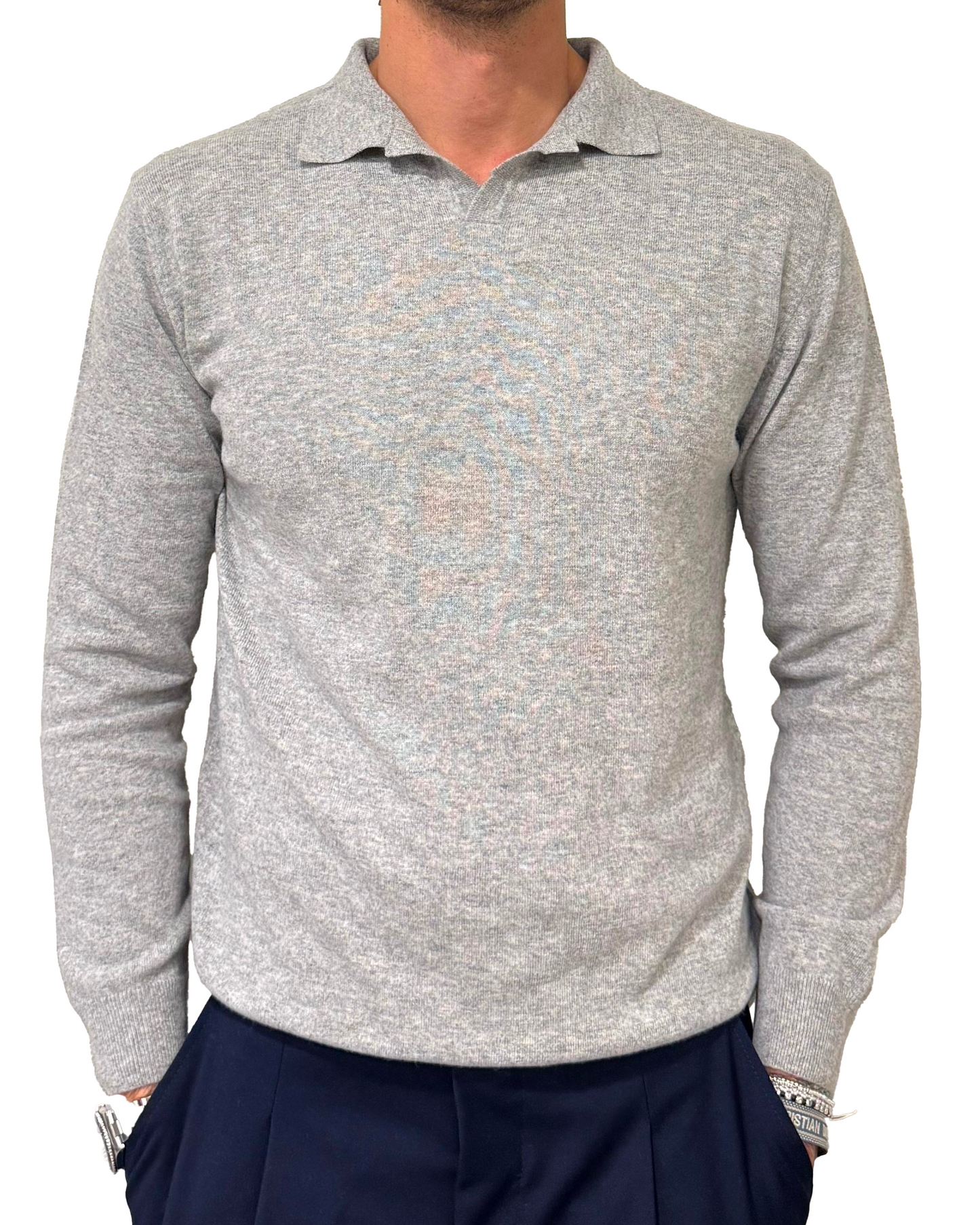 Polo collo derby misto lana e cashmere