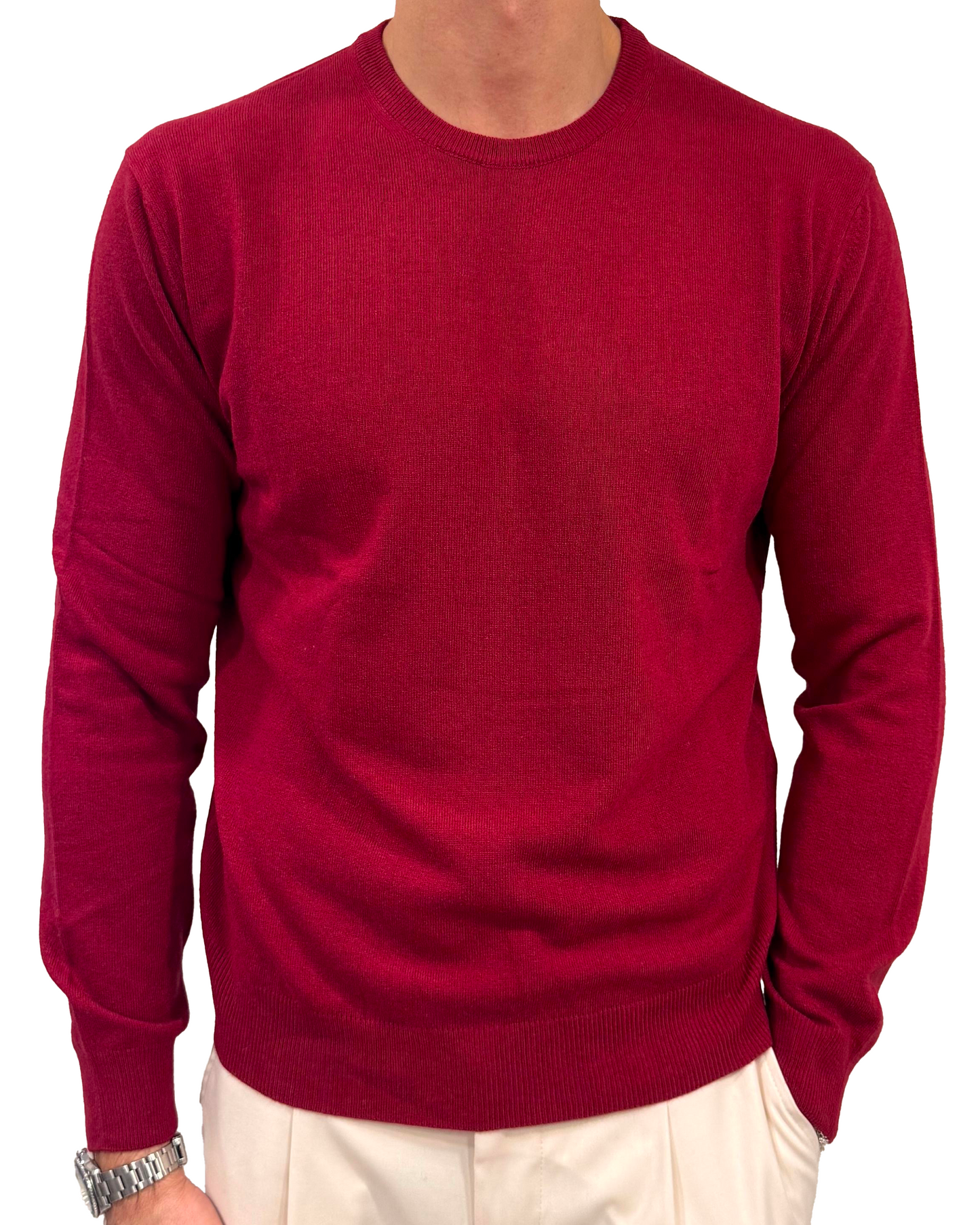 Maglia girocollo in lana e cashmere