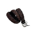 Braided brown leather belt