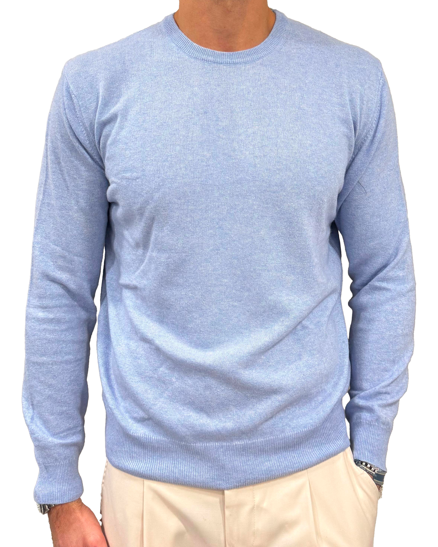 Maglia girocollo in lana e cashmere