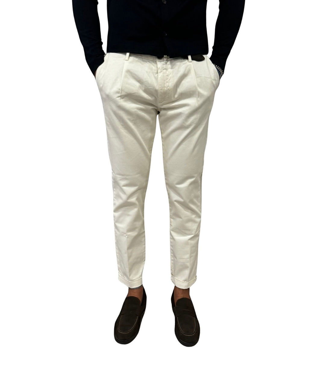 Pantalone slim cotone