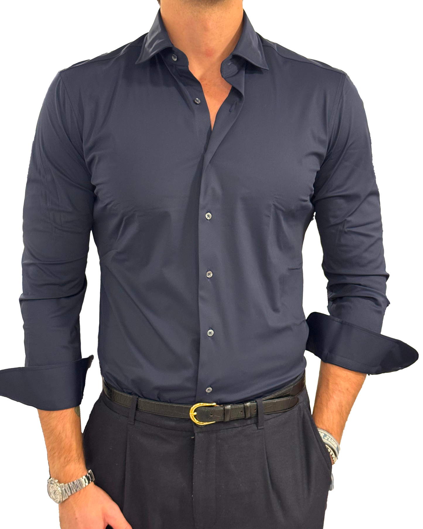 Camicia in tessuto tecnico no stiro Montedoglio