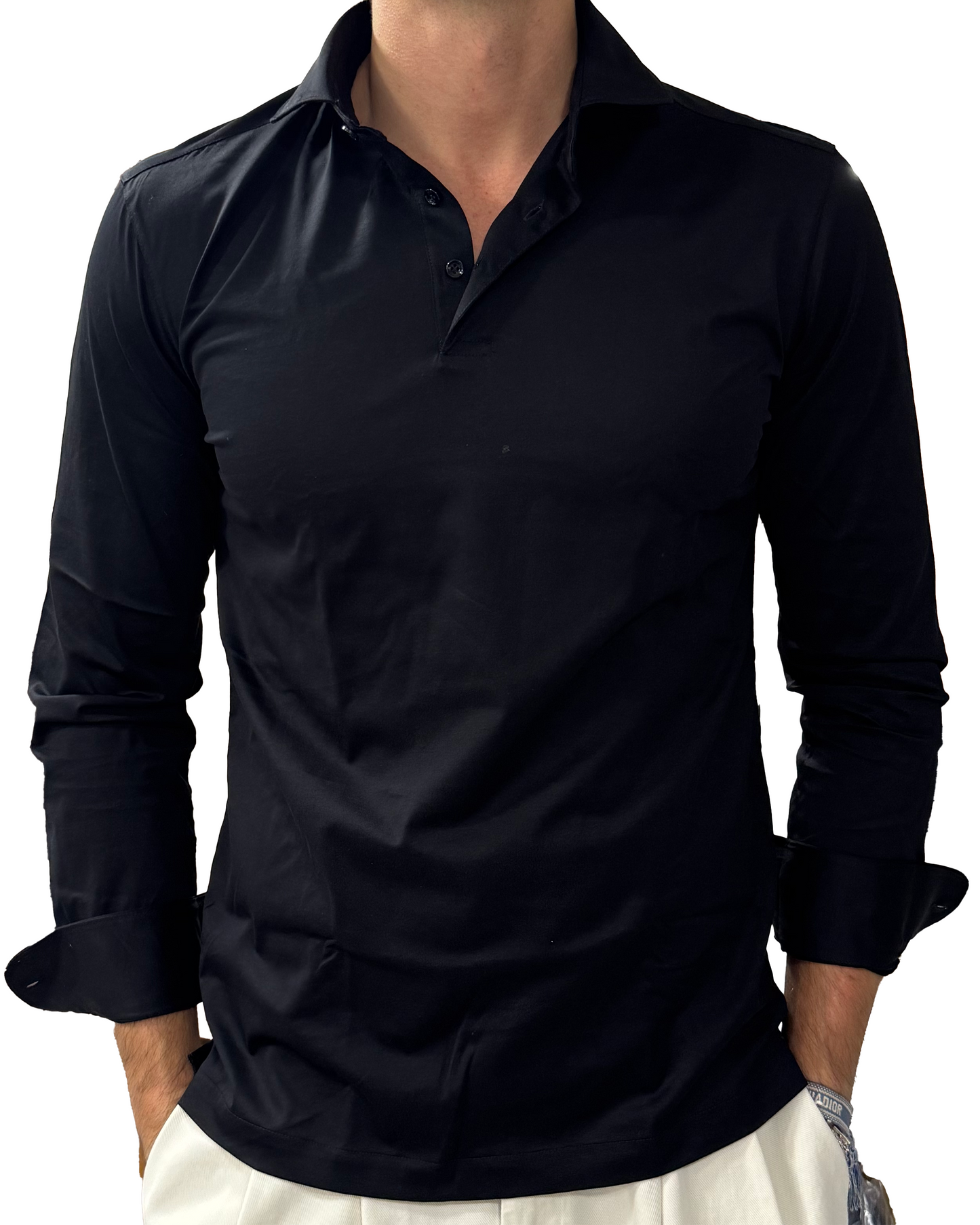 Polo camicia jersey extra fine