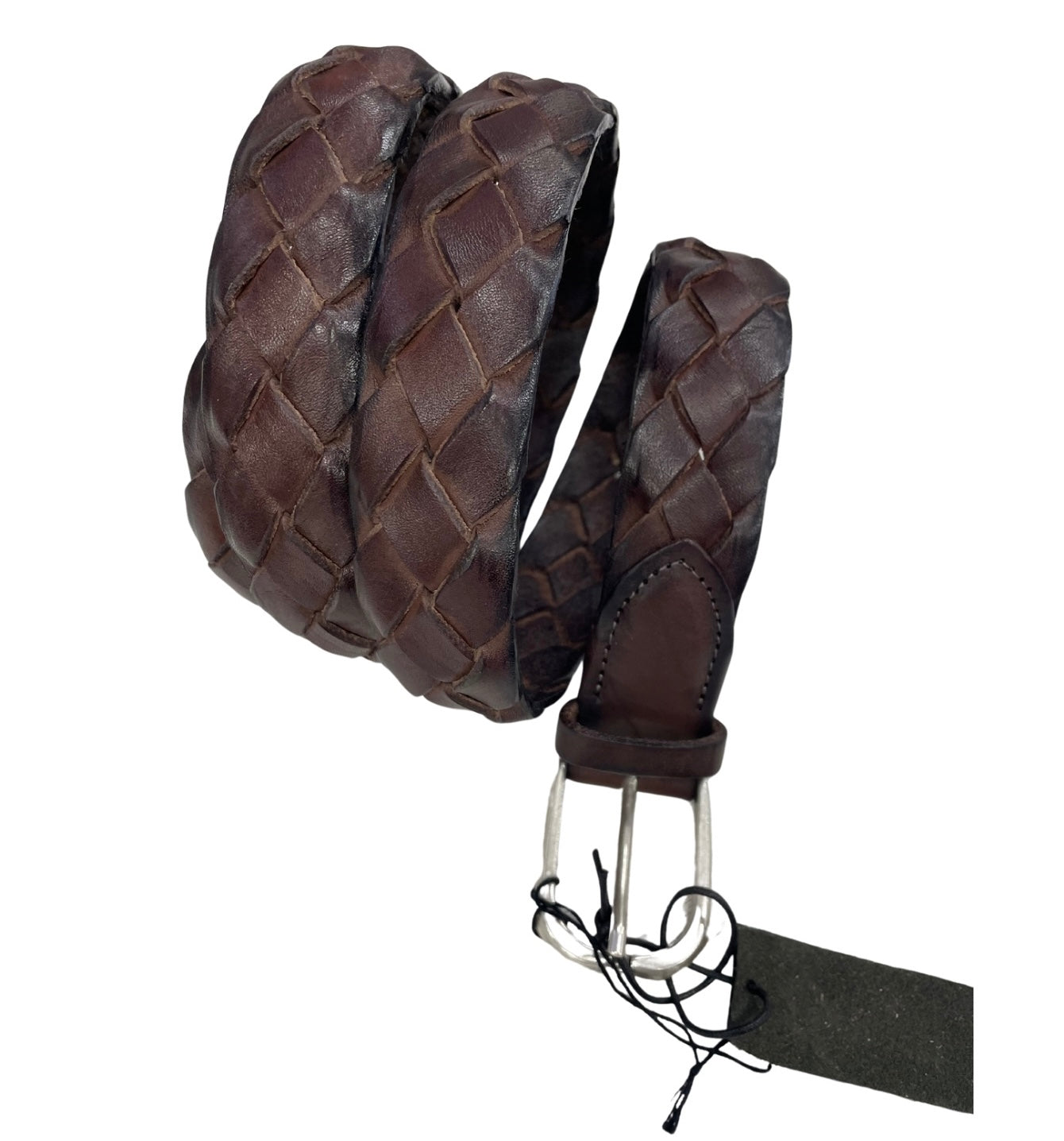 Braided leather belt