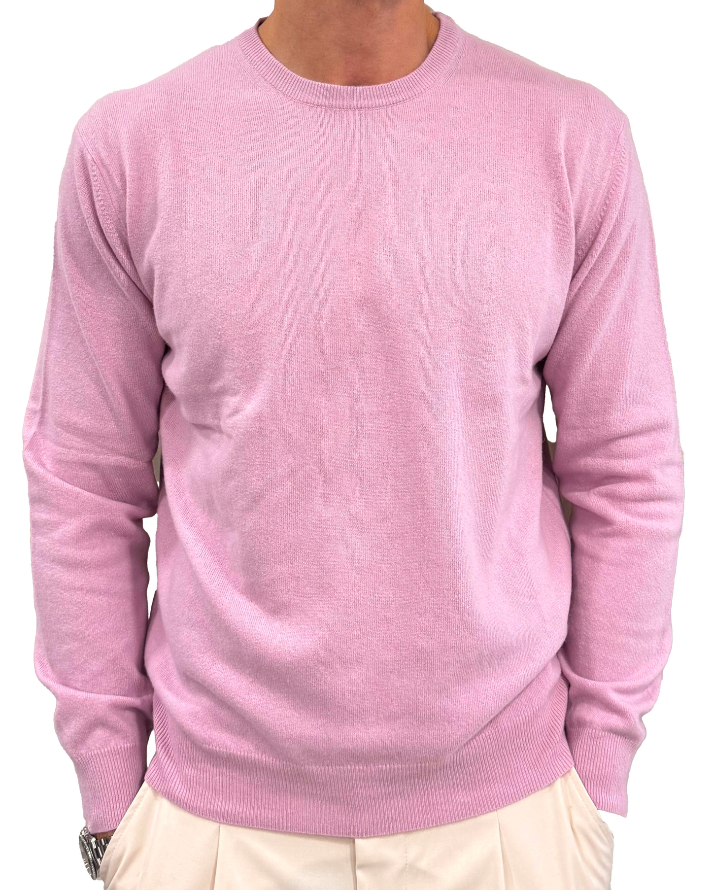 Maglia girocollo in lana e cashmere