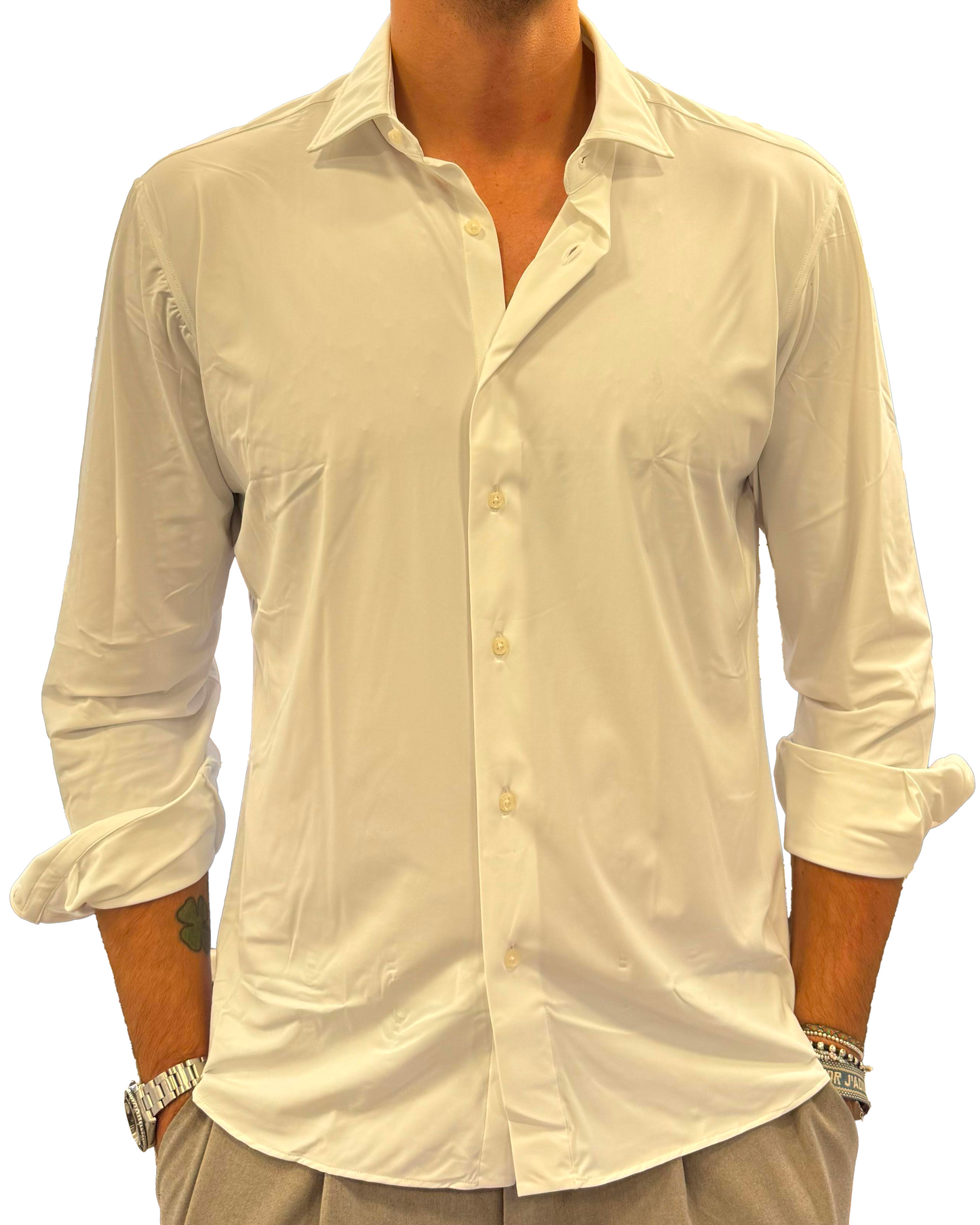 Camicia in tessuto tecnico no stiro Montedoglio