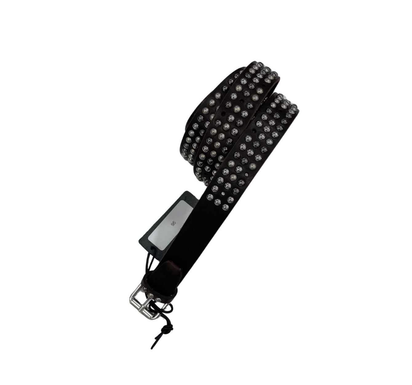 Smooth leather studded belt