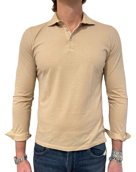 Polo camicia in crepe di cotone