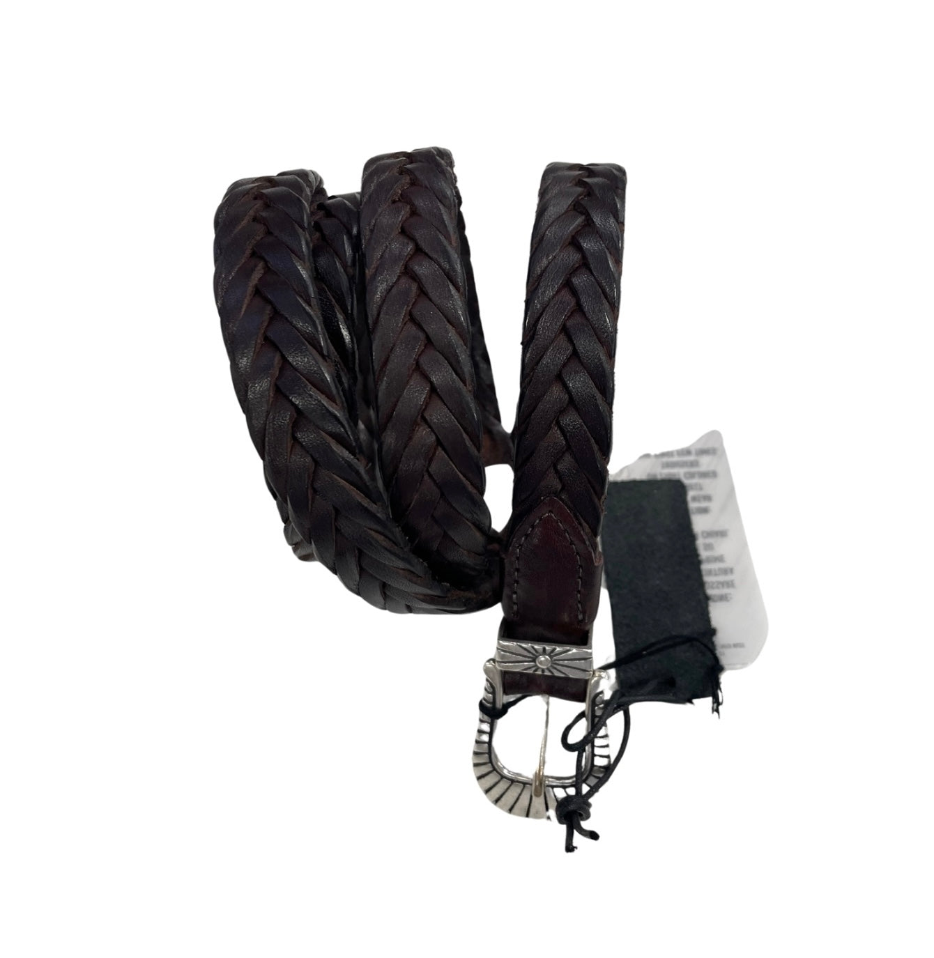 Woven leather belt