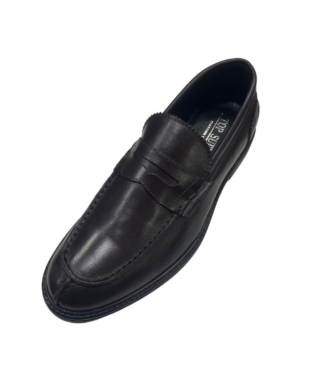 Brown leather loafer