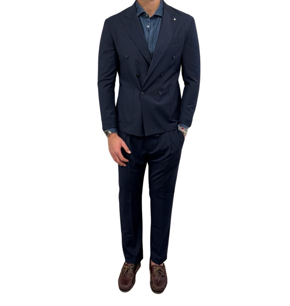 Paul Miranda double-breasted fresco wool suit