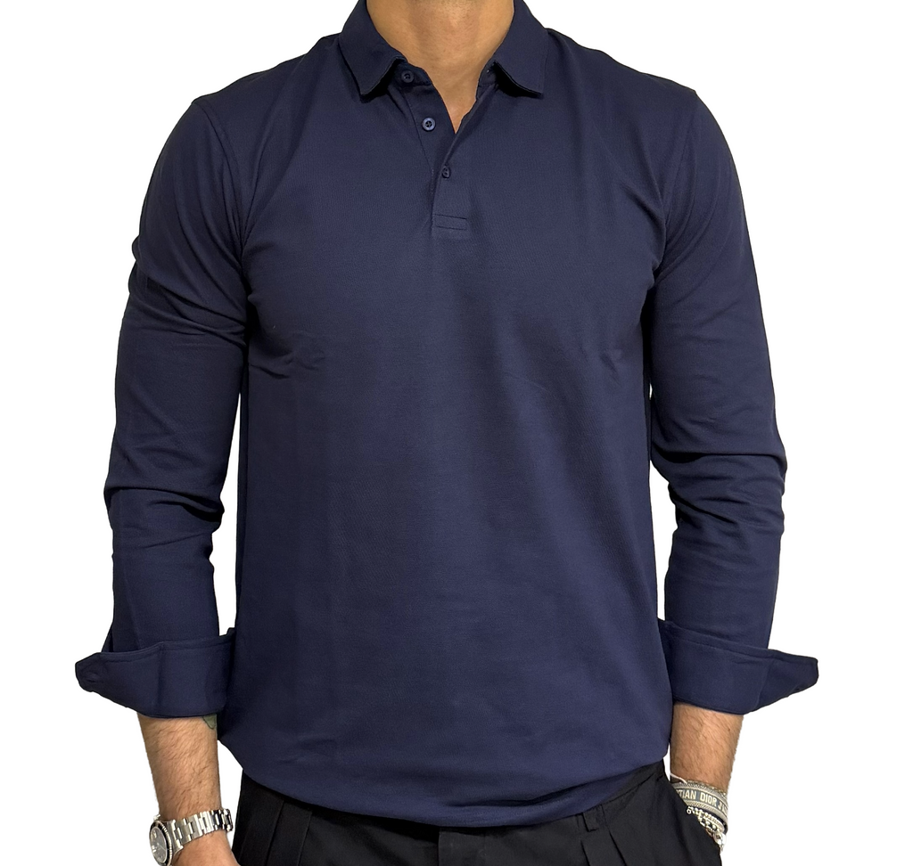 Piqué polo shirt with three buttons