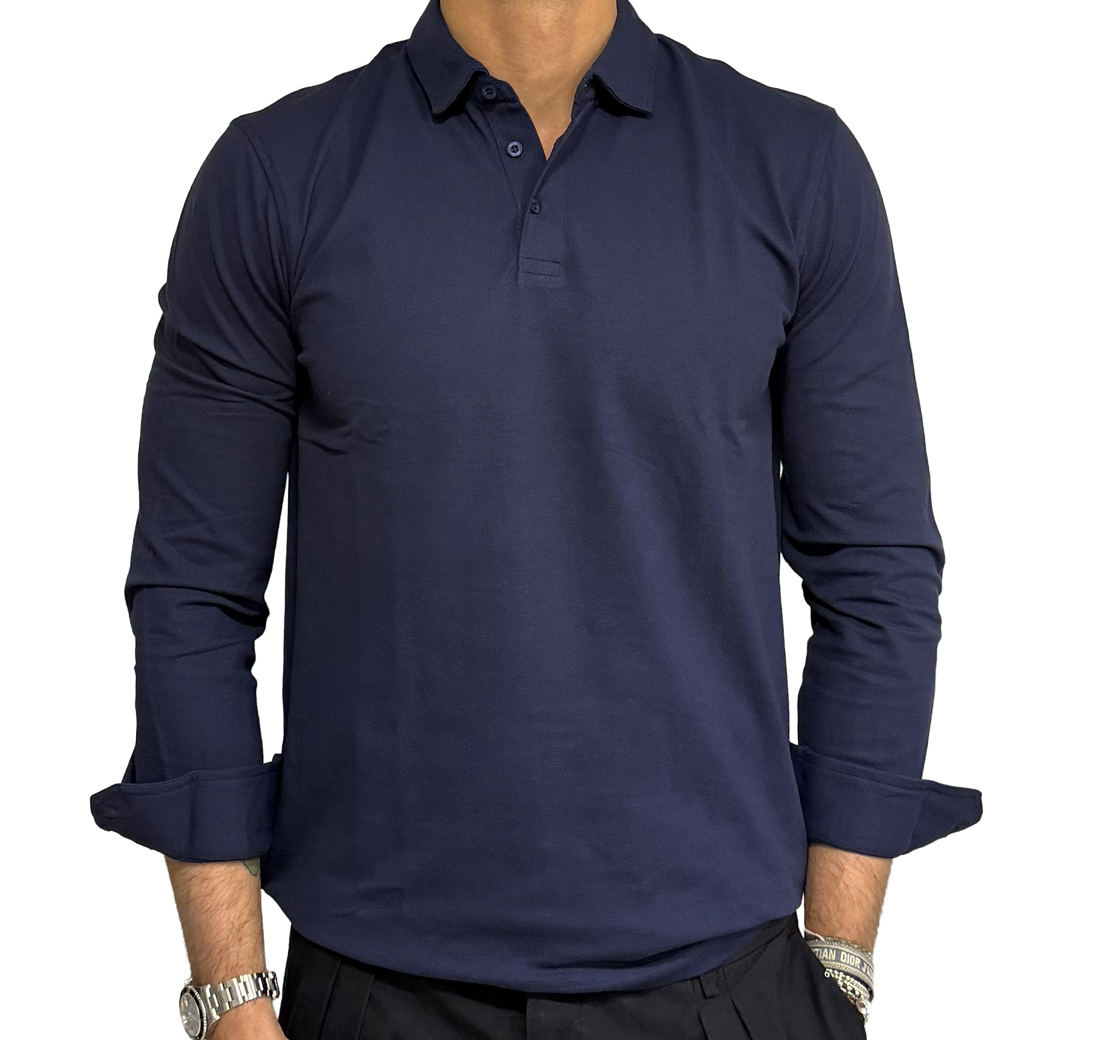 Piqué polo shirt with three buttons