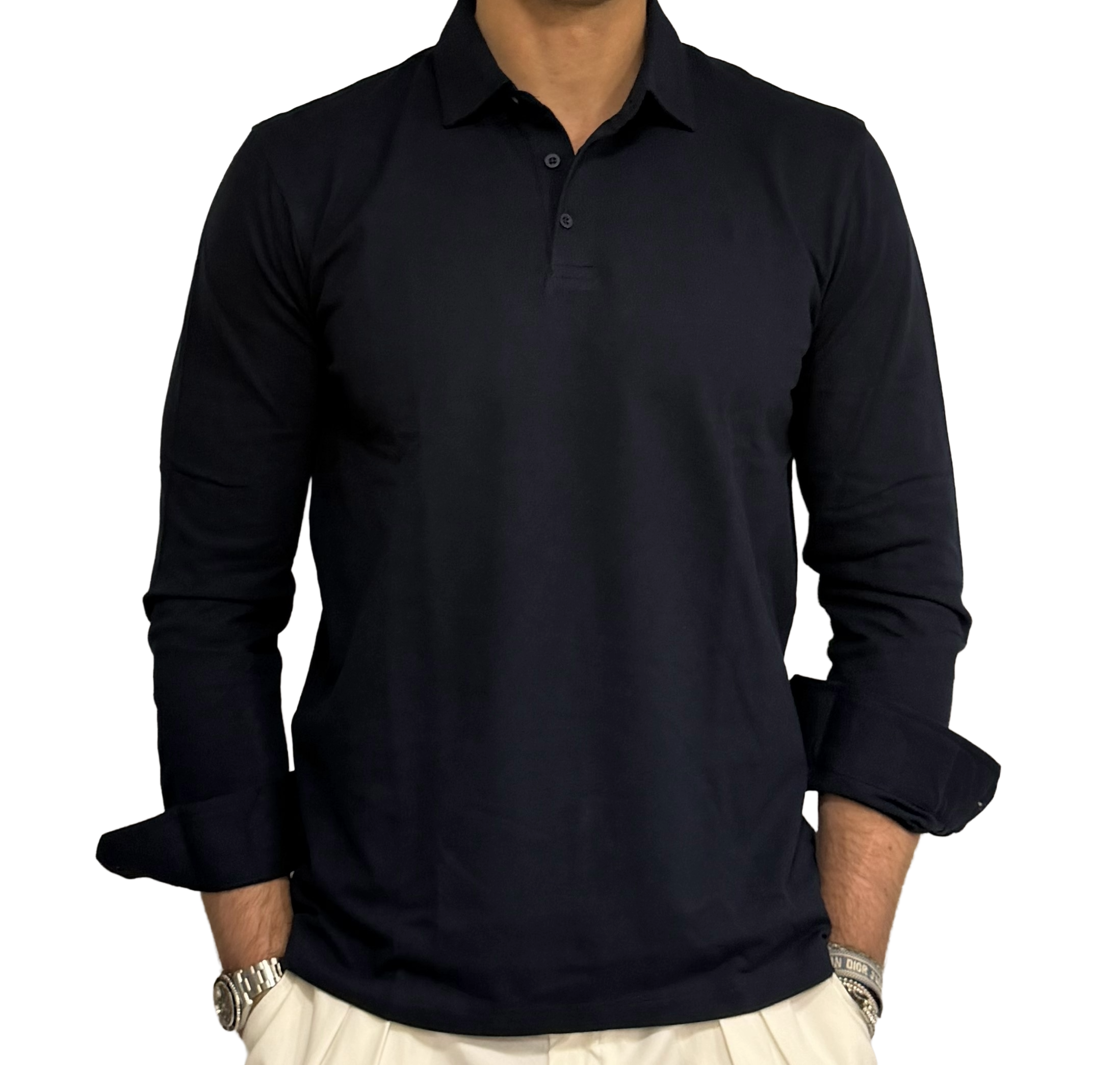 Piqué polo shirt with three buttons
