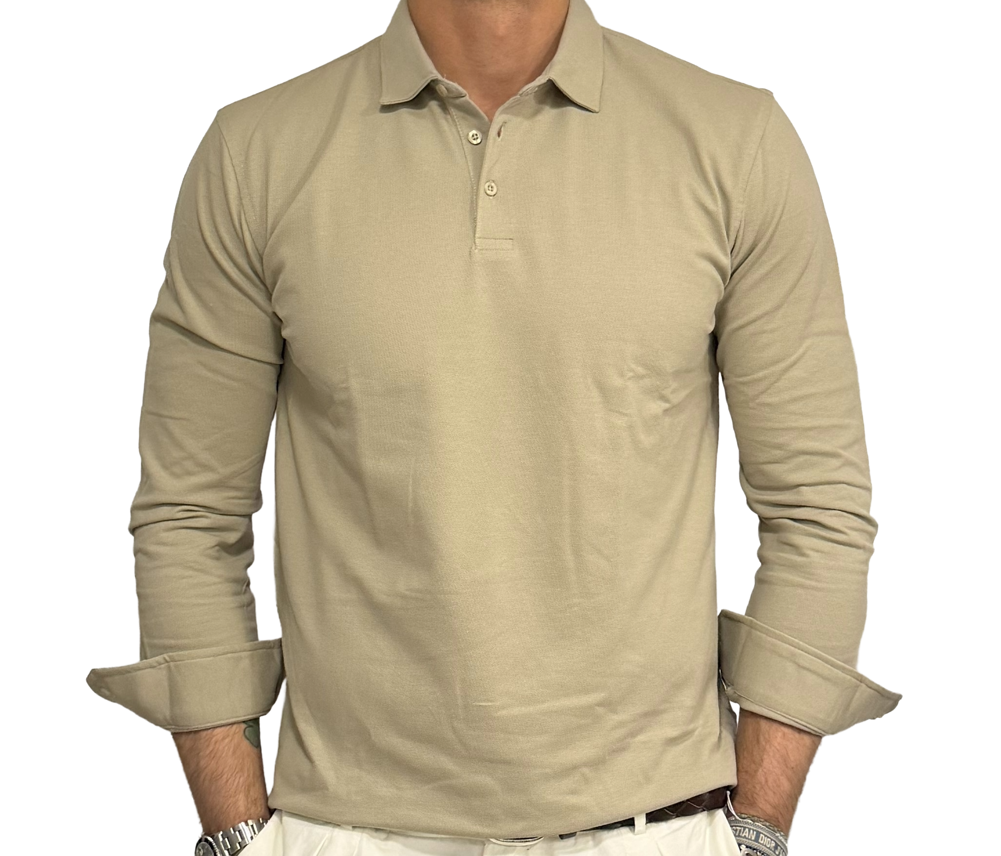 Piqué polo shirt with three buttons