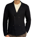 Double-breasted knit jacket Outfit