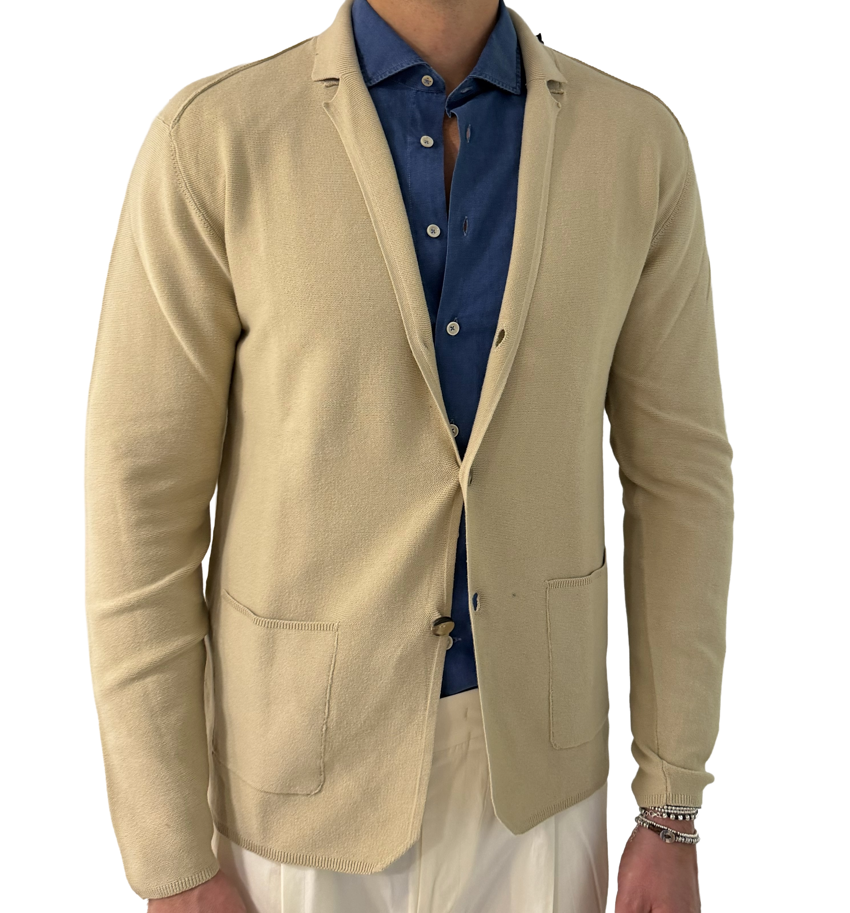 Cotton knit blazer
